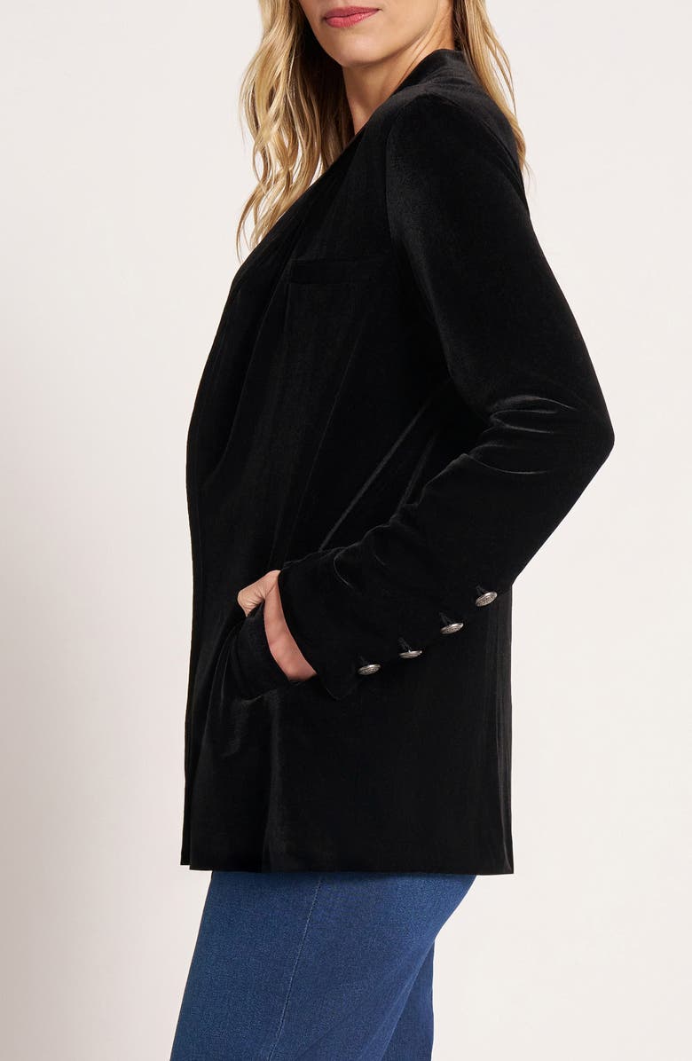 matty m. Velvet Blazer Jacket, Alternate, color, Black