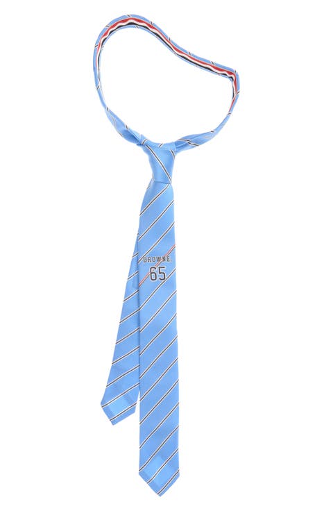 Jacquard Browne 65 Stripe Silk Tie