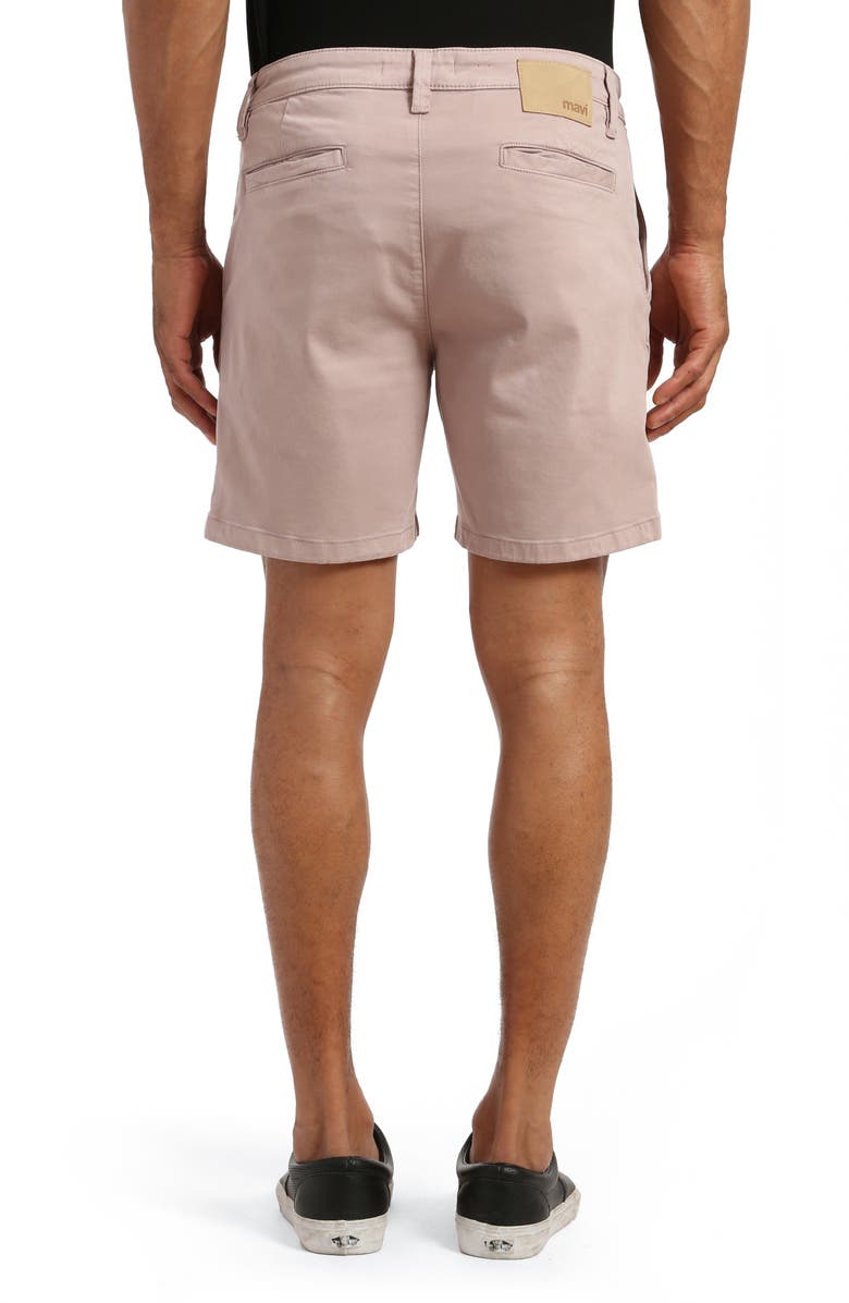 Mavi Jeans Noah Flat Front Stretch Twill Shorts, Alternate, color, Rose Twill