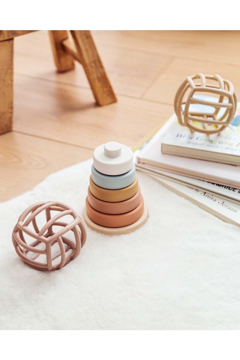 Rowe Silicone Teething Ball in Off-White, Alternate, color, Oat