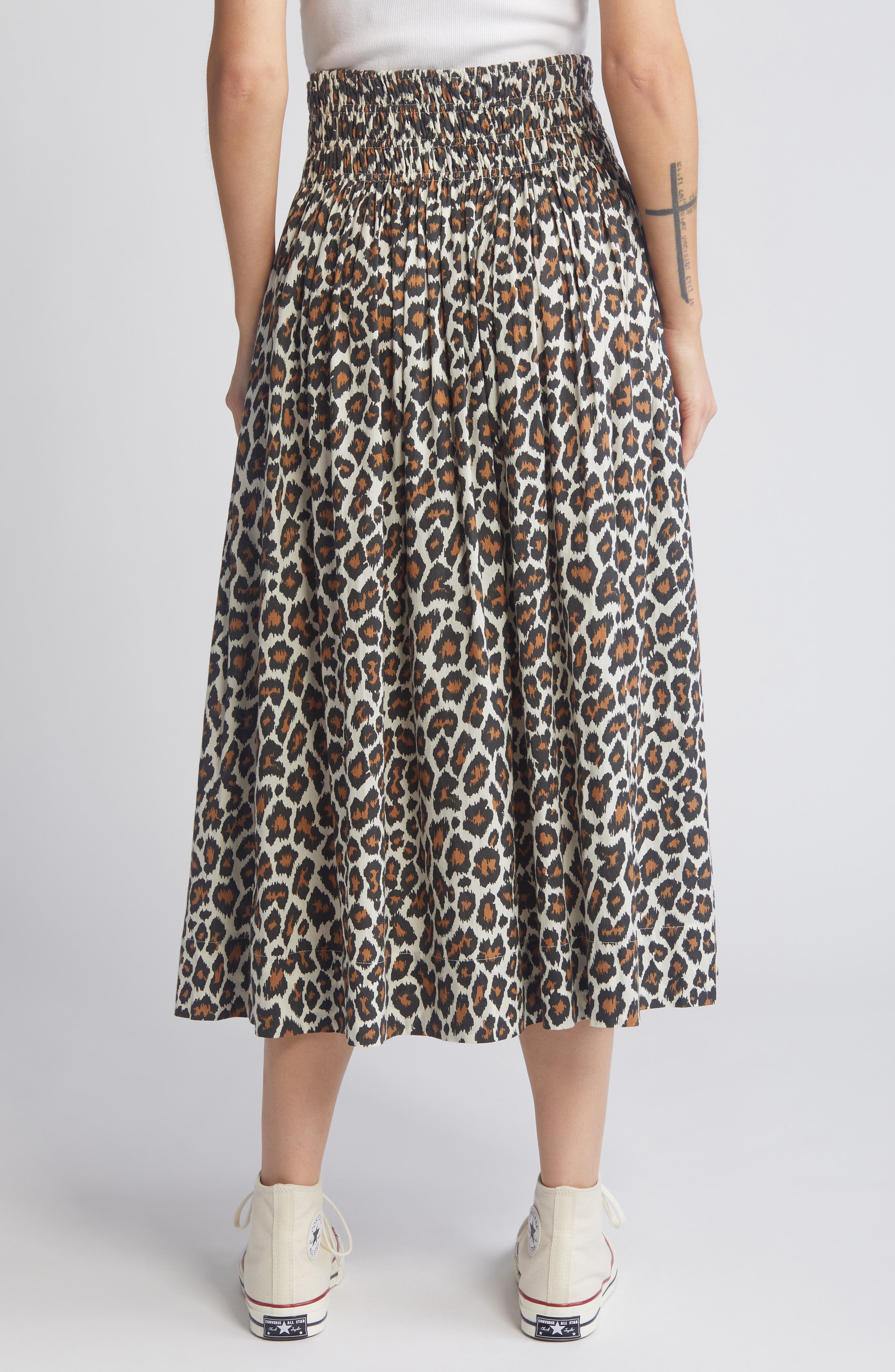The Viola Leopard Print Cotton Midi Skirt - image 2