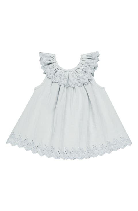 Isla Floral Eyelet Organic Cotton Dress & Bloomers Set (Baby)