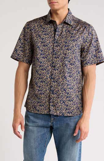 NORDSTROM RACK Short Sleeve Cotton Poplin Button-Up Shirt