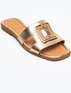 Forever & Always Shoes Millie Leather Buckle Slide