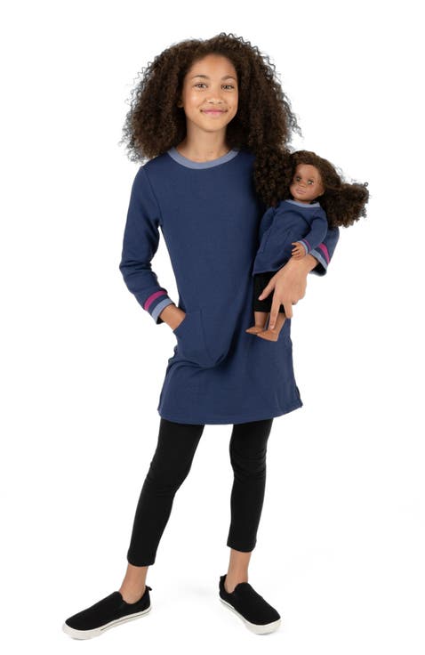 Girls Sweatshirt Dress with Matching Doll Dress