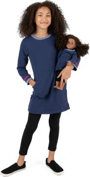 Leveret Girls Sweatshirt Dress with Matching Doll Dress