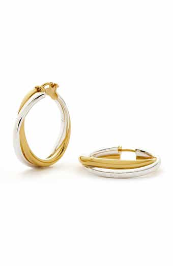 Lucy Williams Mixed Metal Hoop Earrings