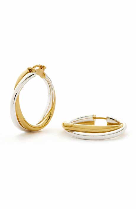 Lucy Williams Mixed Metal Hoop Earrings