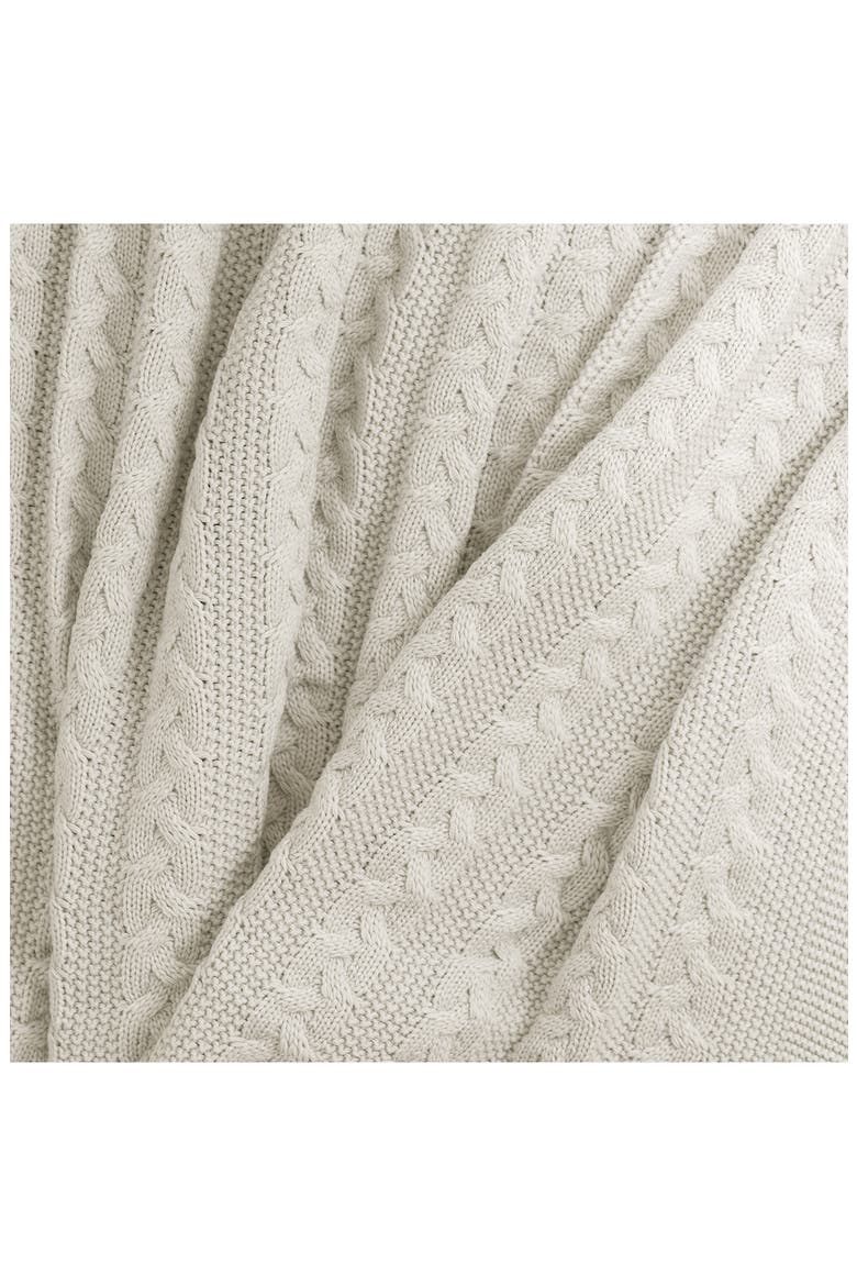 Cable Knit Throw, Alternate, color, IVORY