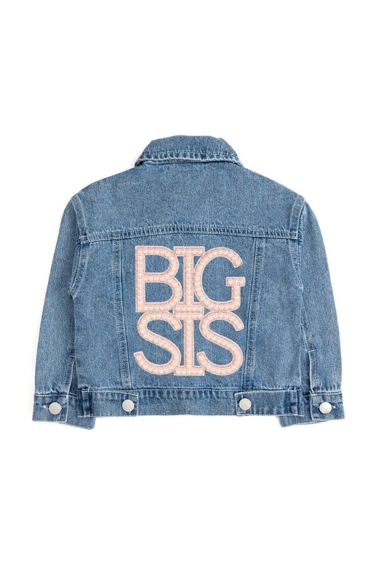 Big Sis Pearl Patch Denim Jacket, Main, color, Denim
