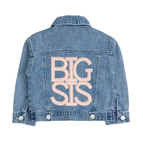 Big Sis Pearl Patch Denim Jacket (Toddler, Little Kid & Big Kid)