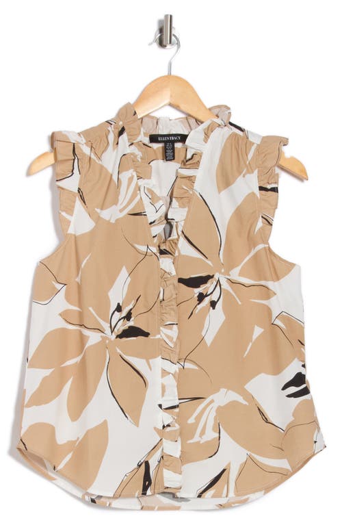 Ellen Tracy Ruffle Cotton Top