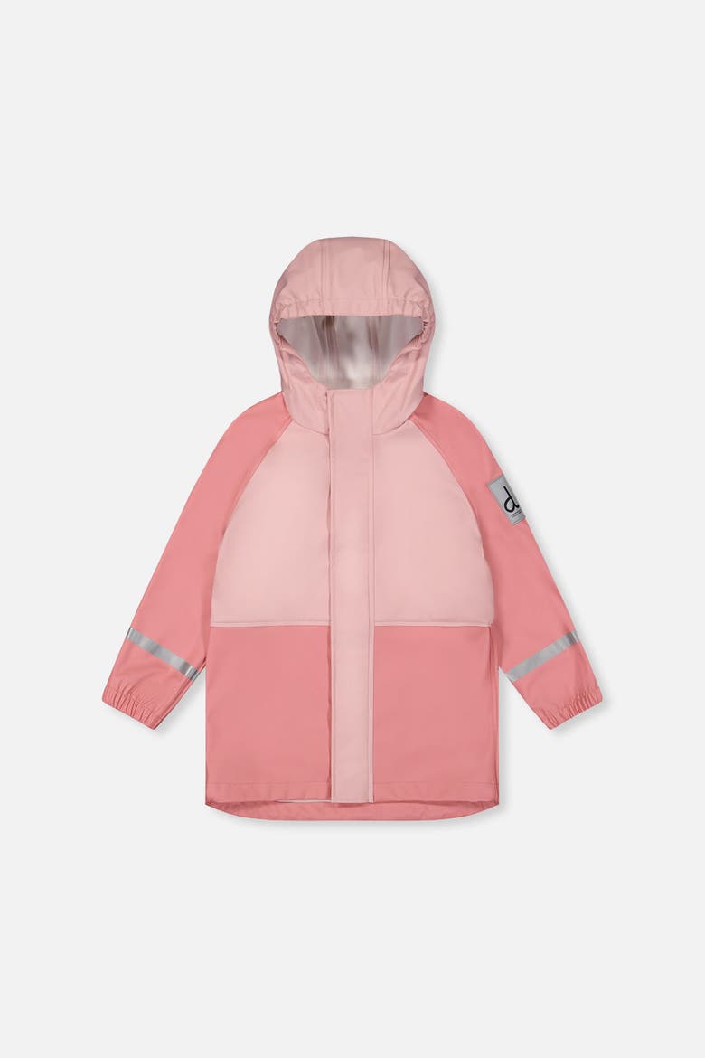 Waterproof Color Block Full-Zip Rain Jacket, Main, color, Pink