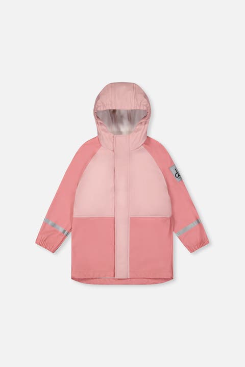 Waterproof Color Block Full-Zip Rain Jacket