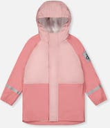 Deux par Deux Waterproof Color Block Full-Zip Rain Jacket
