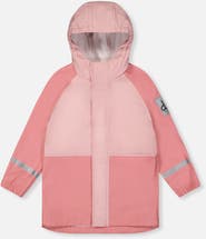 Deux par Deux Waterproof Color Block Full-Zip Rain Jacket