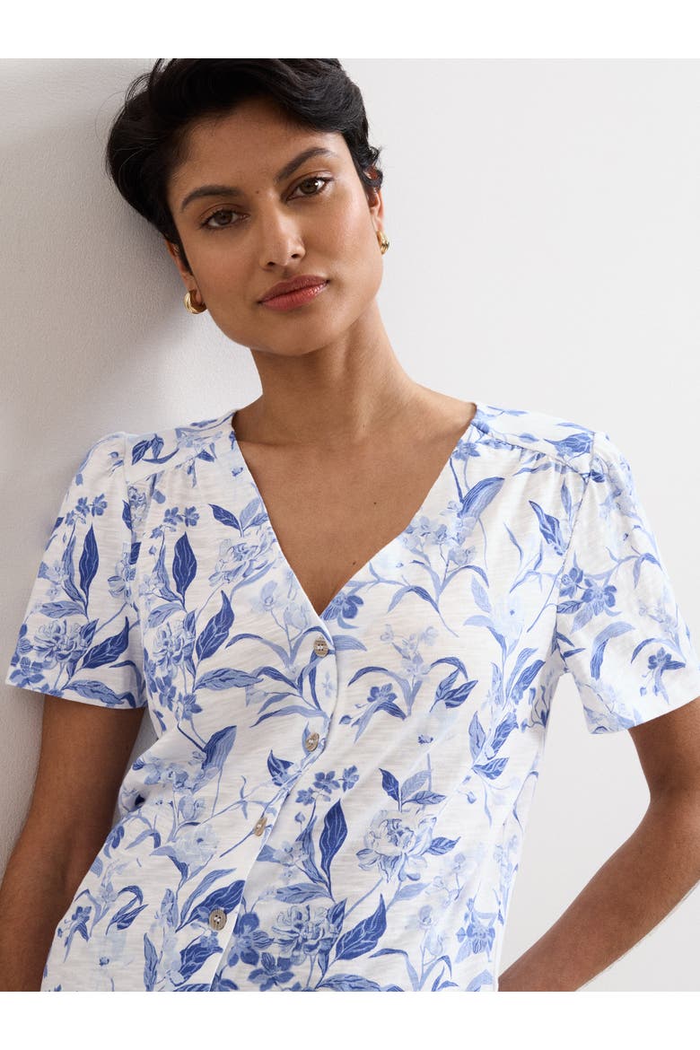 Lorenna V-Neck Short Sleeve Top, Alternate, color, Blue
