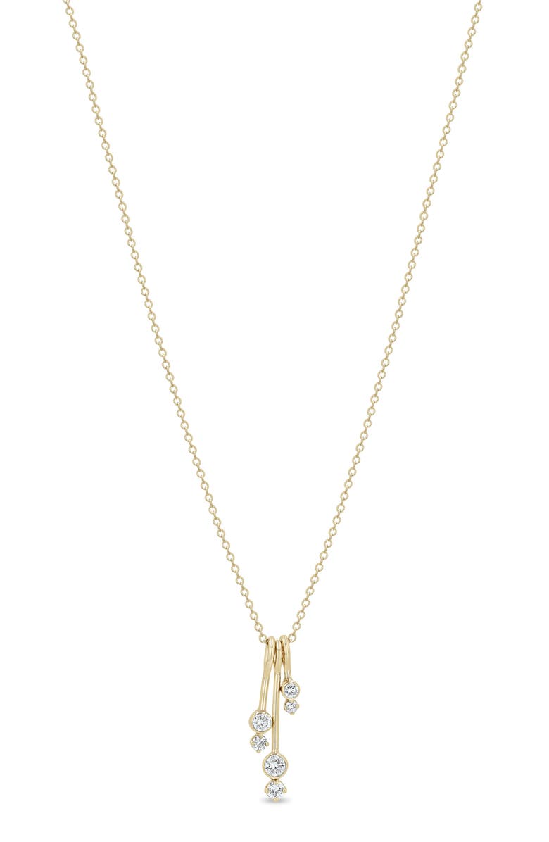 Zoë Chicco Diamond Drop Pendant Necklace, Main, color, 14K Yellow Gold