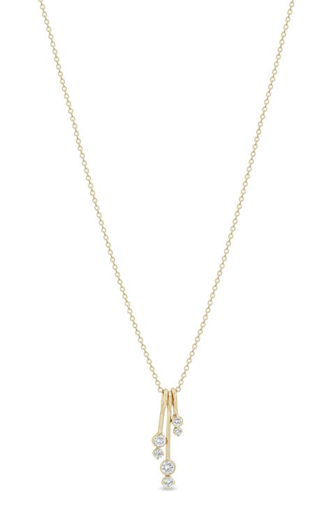 Diamond Drop Pendant Necklace