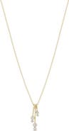 Zoë Chicco 14K Gold Dangling Prong & Bezel Diamond Bar Necklace