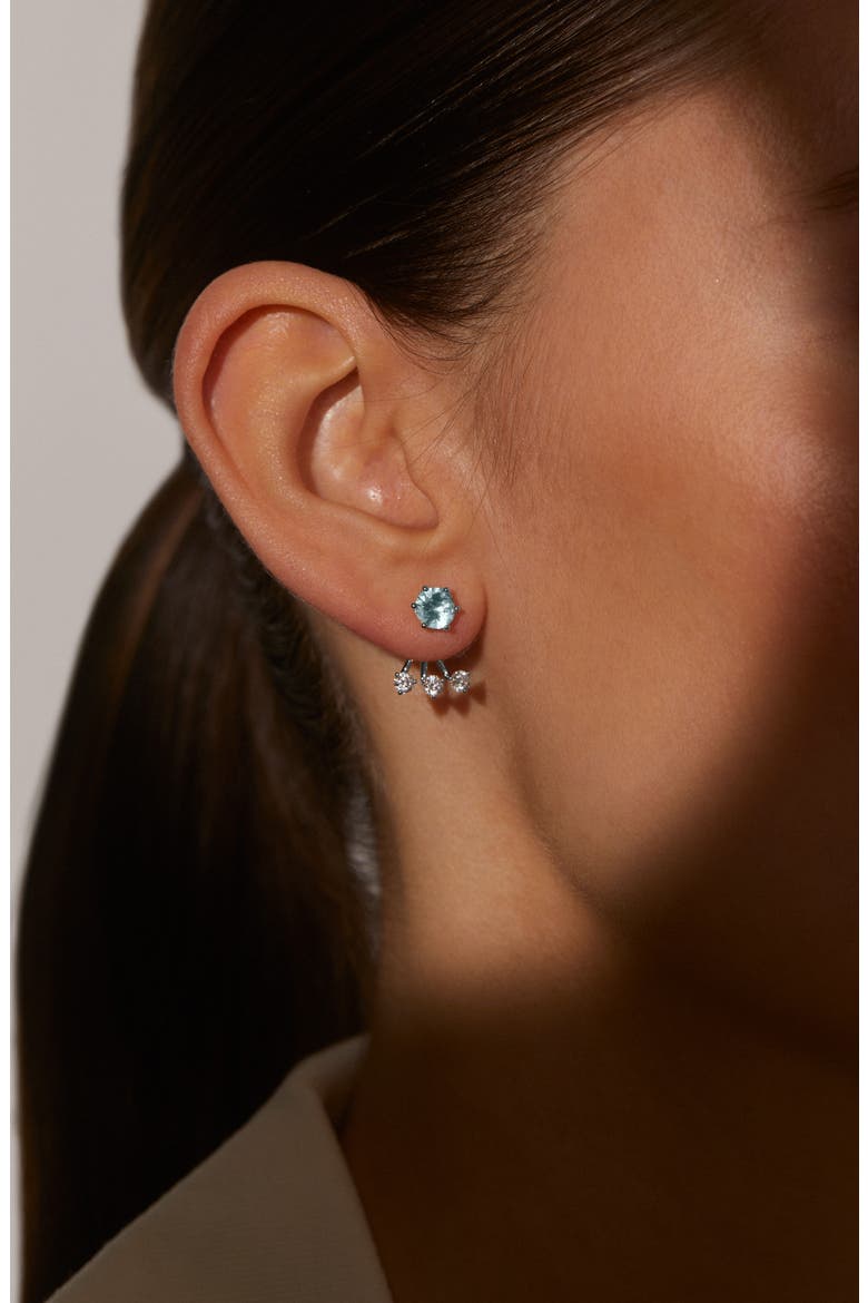 Natural Beauty Jacket Earrings, Alternate, color, RHODIUM
