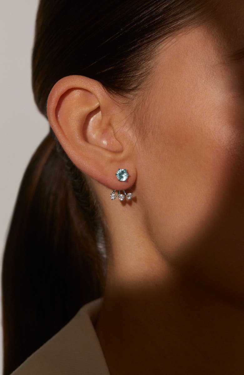 Nadri Natural Beauty Jacket Earrings, Alternate, color, Rhodium