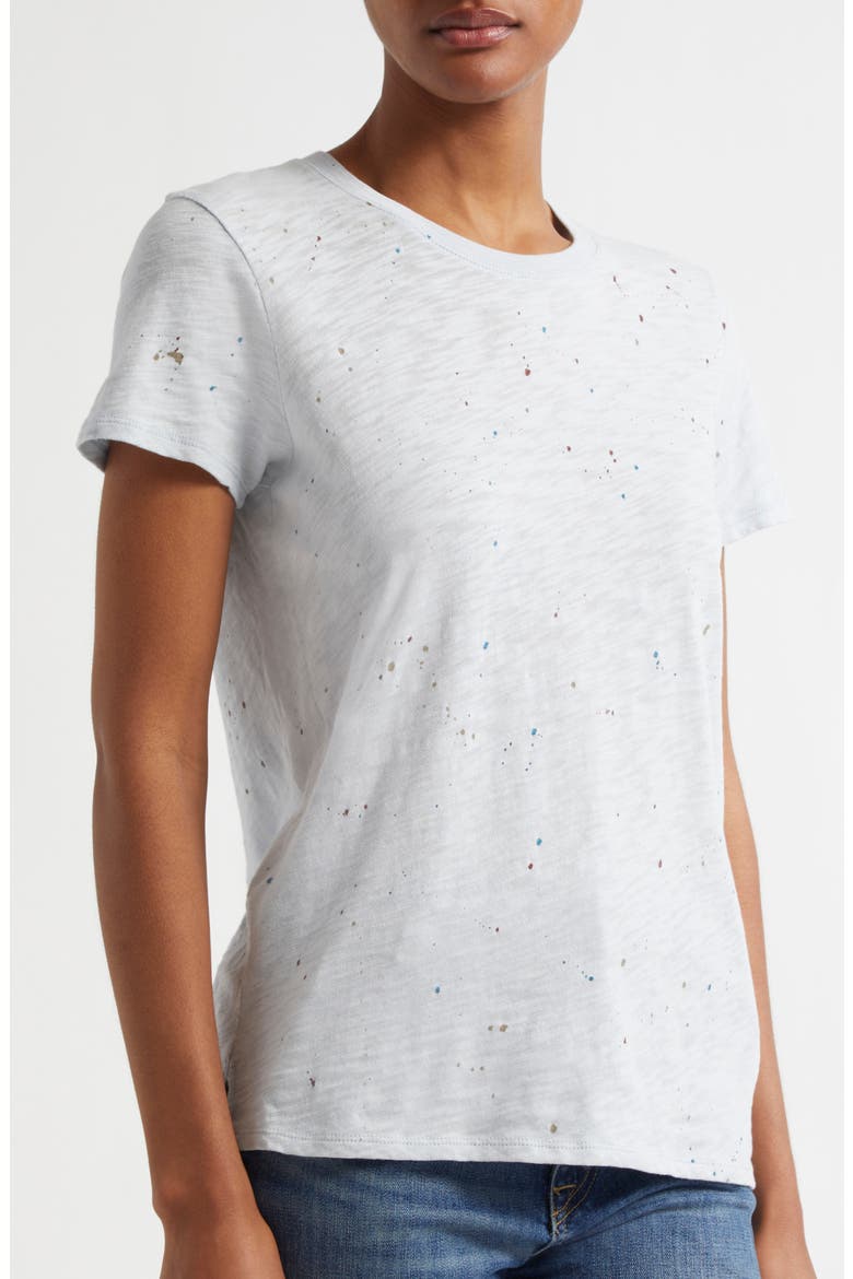 Splatter Print Slub Jersey T-Shirt, Alternate, color, POWDER BLUE MULTIDNU