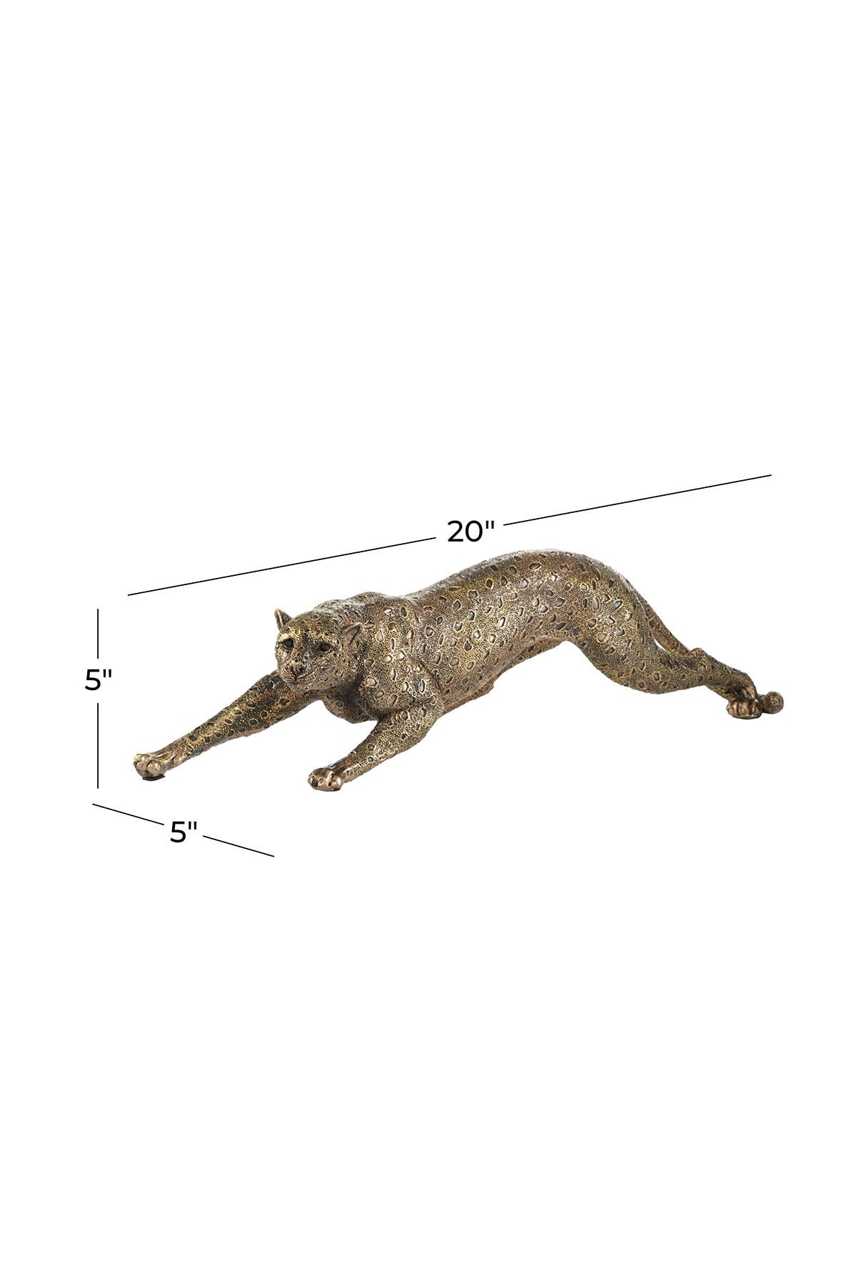 WILLOW ROW Gold Polystone Contemporary Sculpture - Leopard - 5