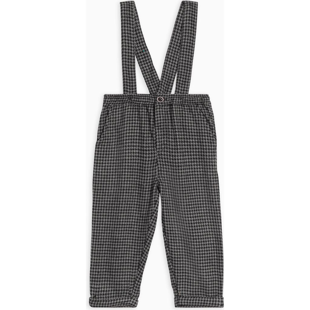 Kendi Hank Organic Flannel Pants With Suspenders In Gray
