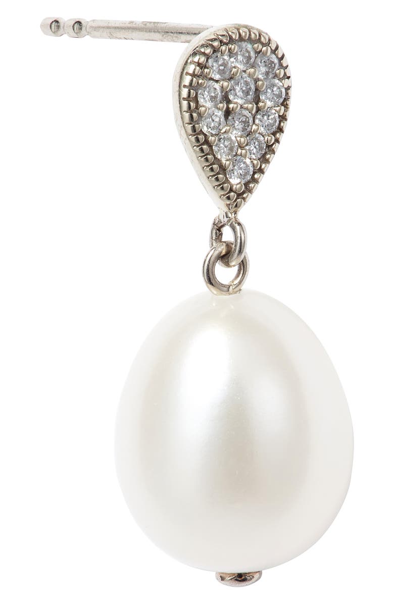 Poppy Finch Pavé Diamond & Cultured Pearl Drop Earrings, Alternate, color,