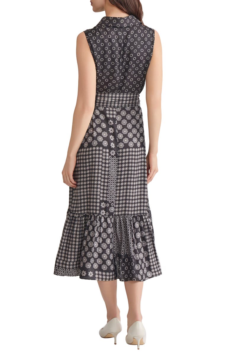 Jones New York Print Tie Waist Sleeveless Midi Dress, Alternate, color, 
