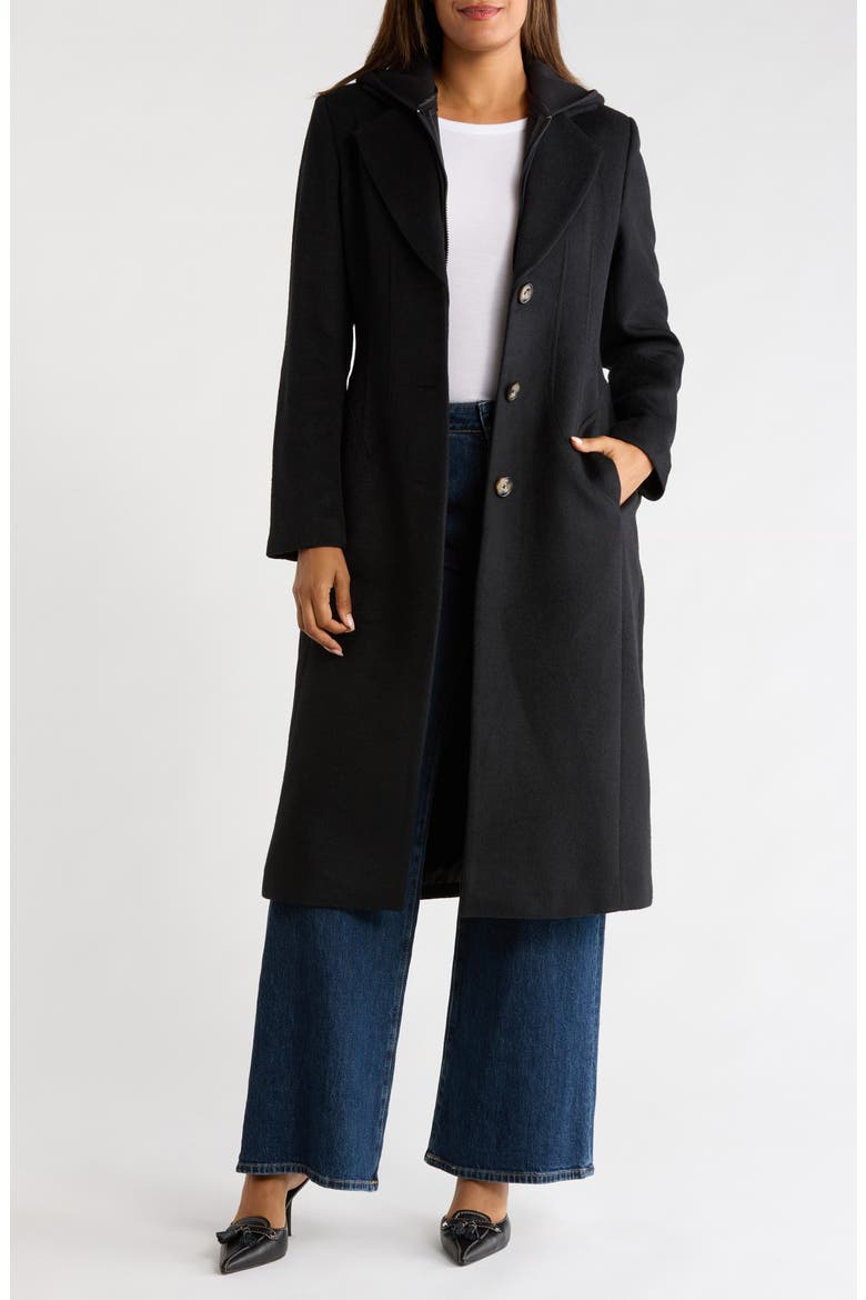 Jacket with Knit Bib, Alternate, color, BLACK