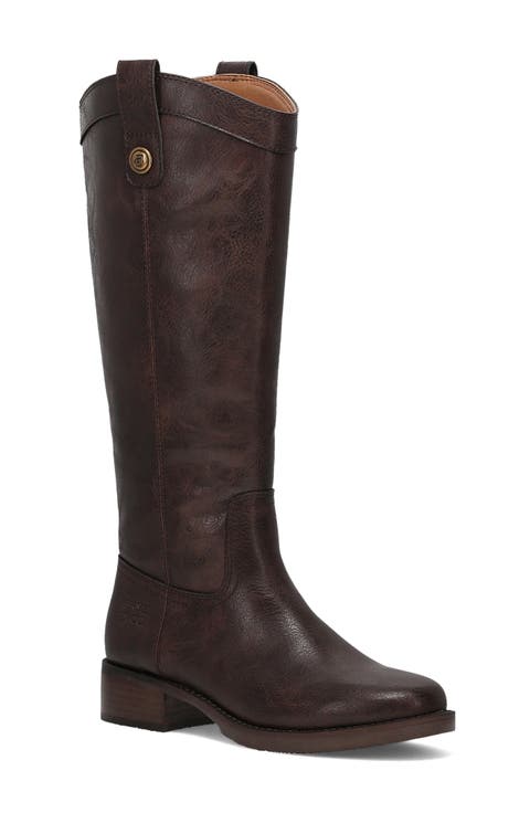 Foster Button Faux Leather Riding Boot