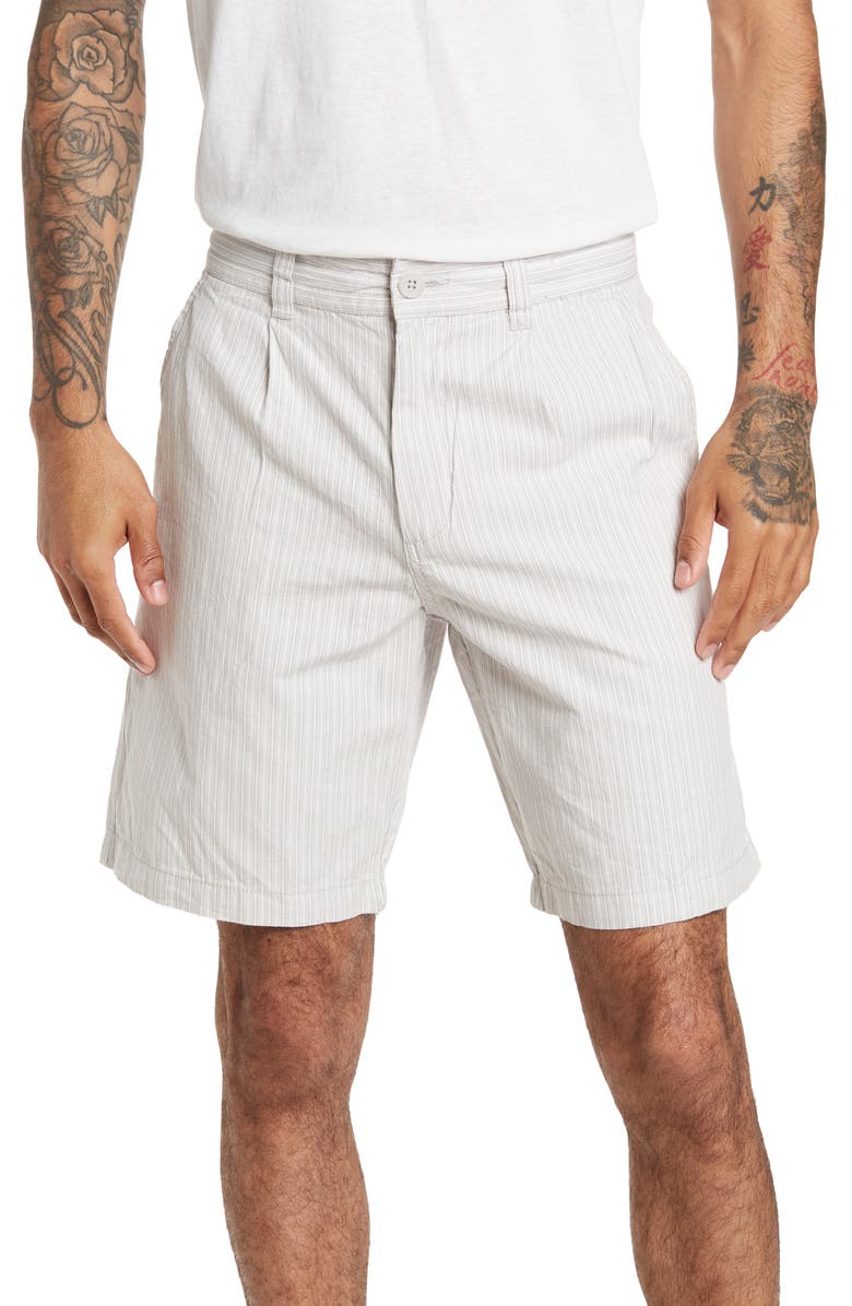 Slate & Stone Cotton Linen Pleated Shorts, Main, color, 