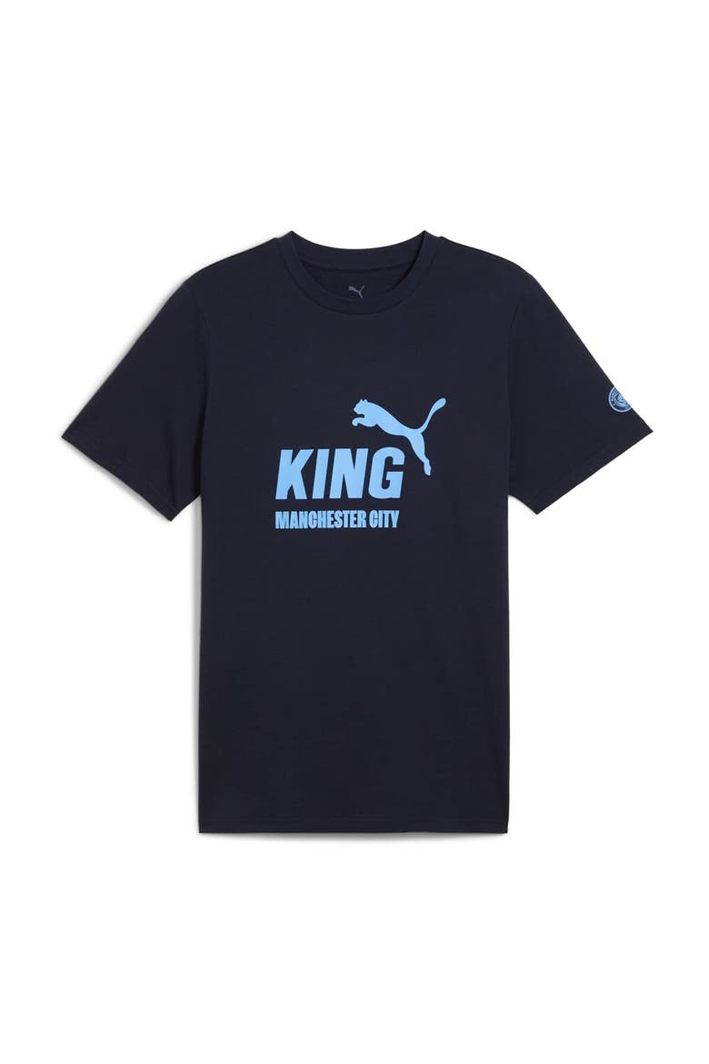Men's Puma Navy Manchester City 2025/26 King Logo T-Shirt, Alternate, color, Navy