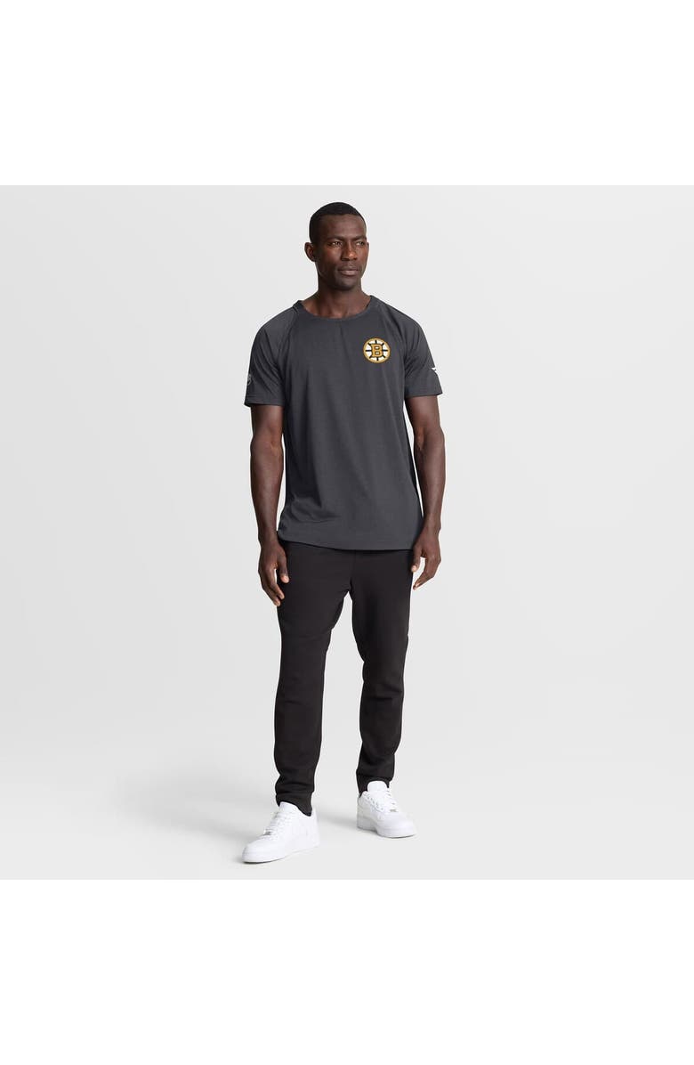 FANATICS Men's Fanatics Charcoal Boston Bruins Authentic Pro Rink Raglan Performance T-Shirt, Alternate, color, Charcoal