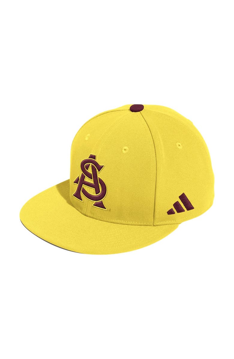 adidas Men's adidas Gold Arizona State Sun Devils On-Field Fitted Baseball Hat, Main, color,