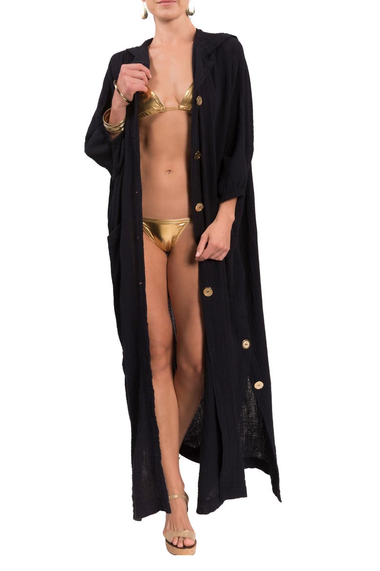 Jade Button-Up Robe, Main, color, BLACK