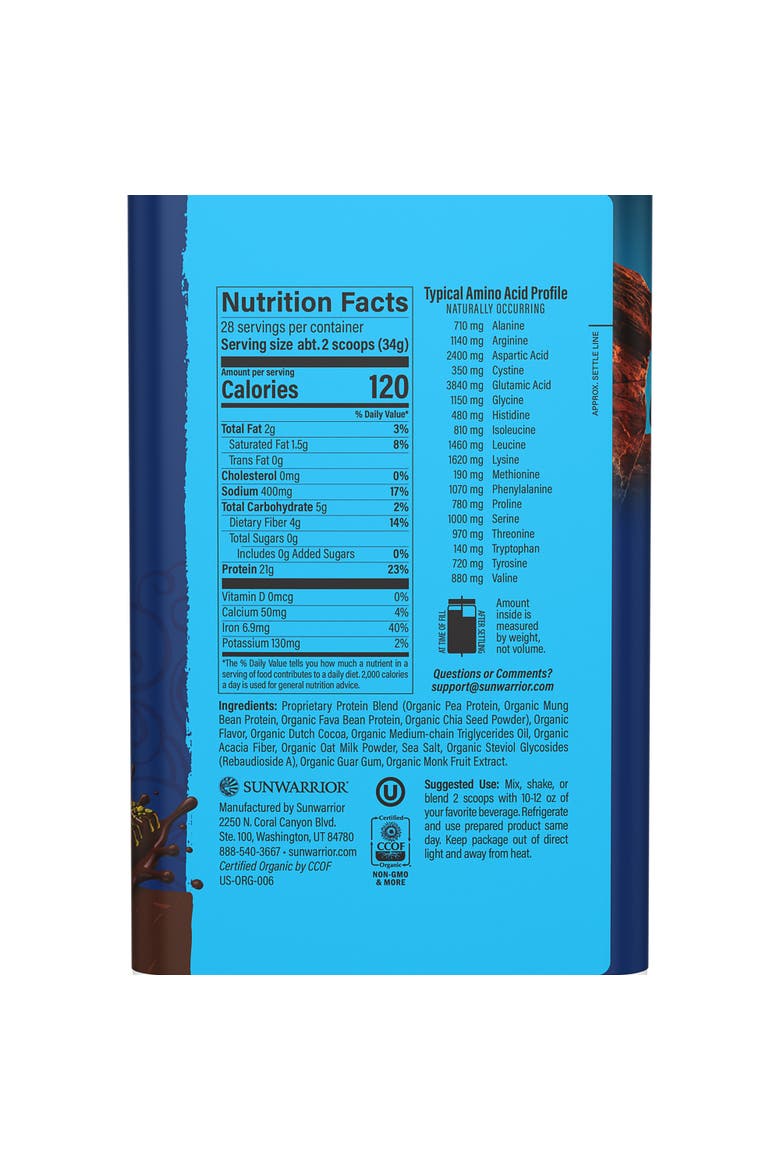 Organic Warrior Blend Performance Protein Powder, Dubai Chocolate, 956.48g Tub, Alternate, color, No Color