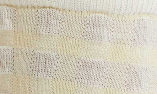 Casa Clara Maya Cotton Blend Crew Socks In Yellow Gingham