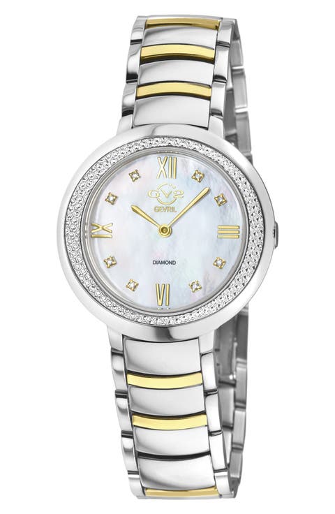 Amalfi Mother-of-Pearl Swiss Diamond Watch, 34mm - 0.04ct.