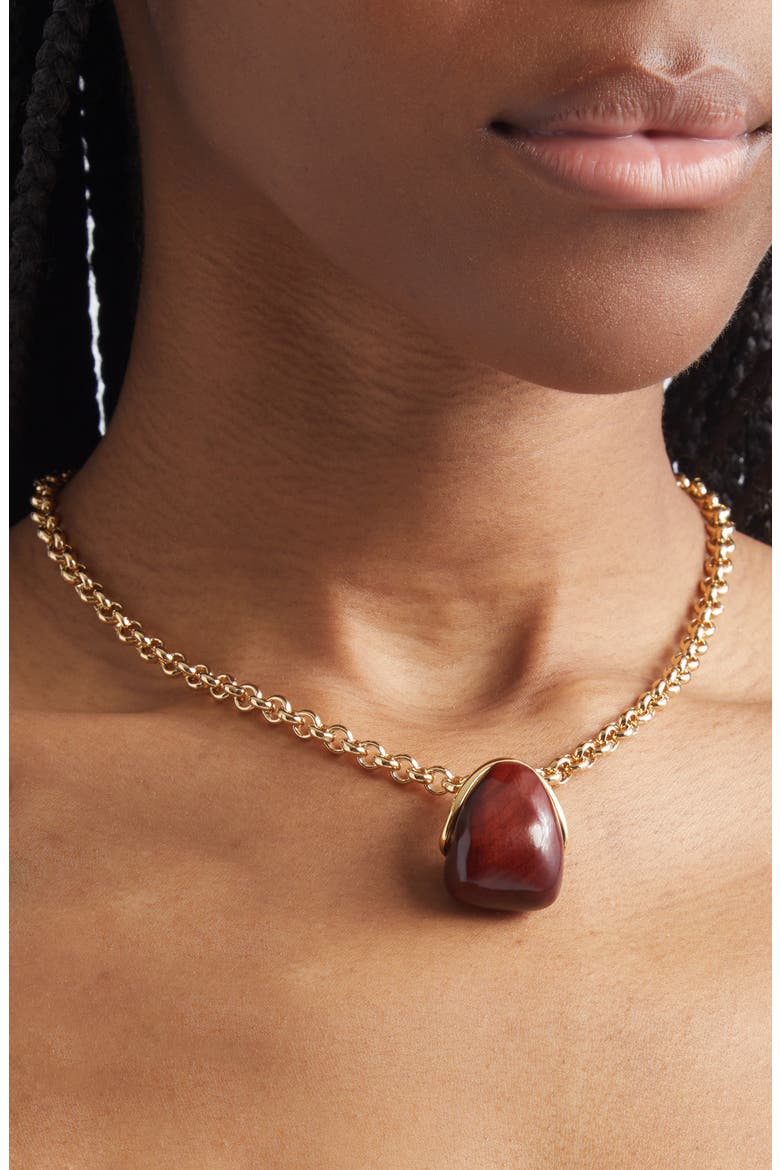 Le Pendant Raisin Necklace, Alternate, color, GOLD / BROWN