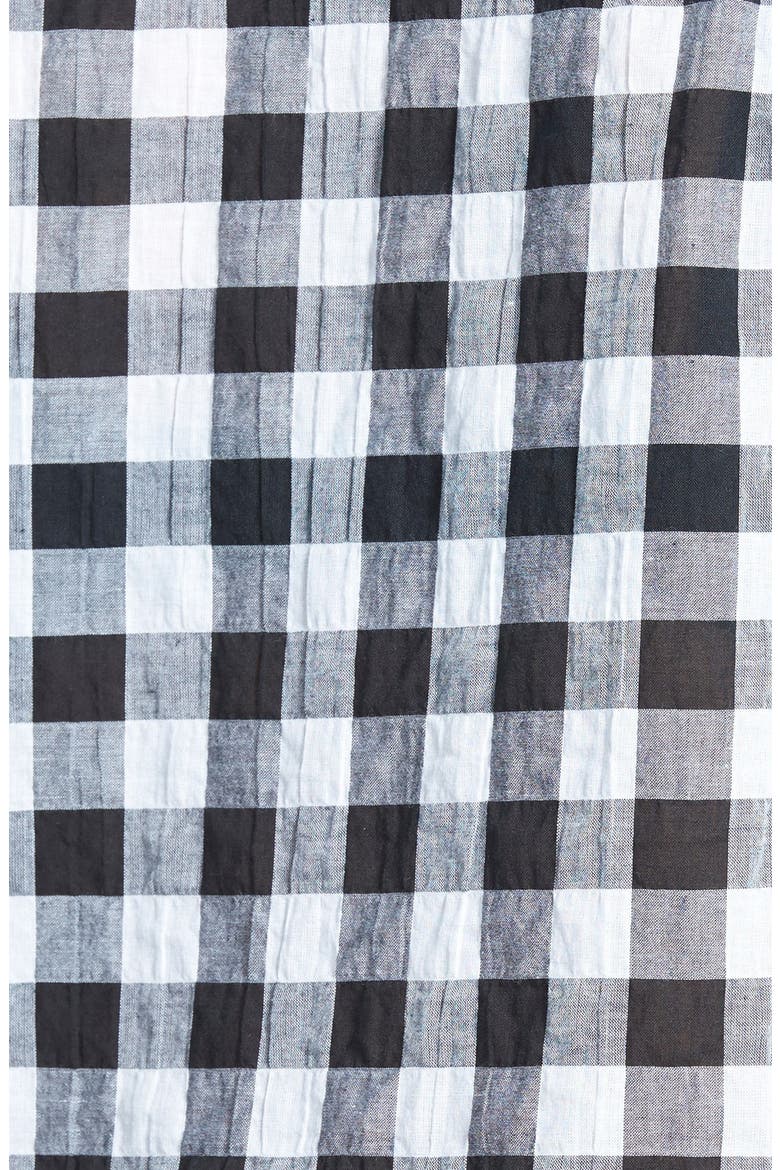 Roll Sleeve Check Plaid Shirt, Alternate, color, BLACK