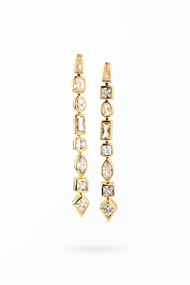 Facet Earrings, Main, color, Gold
