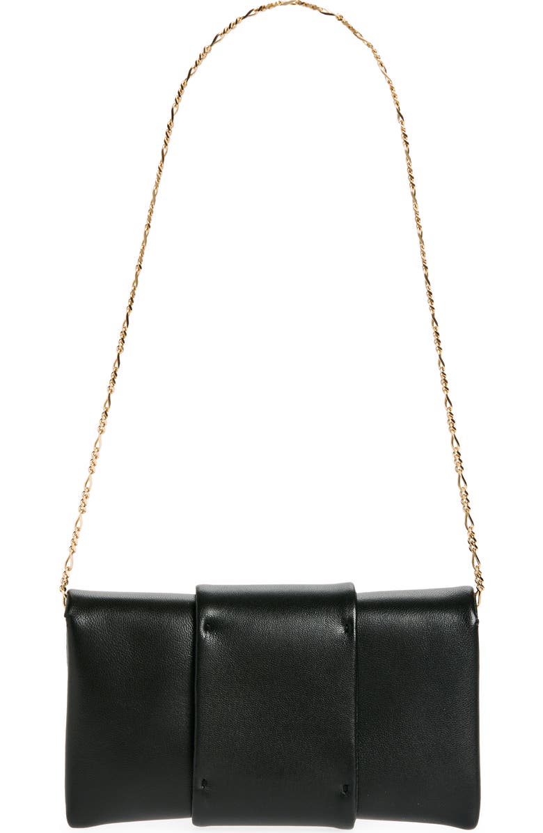 Proenza Schouler Flip Leather Clutch, Alternate, color, Black