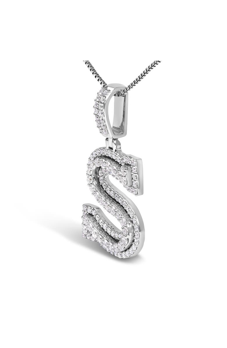 Haus of Brilliance .925 Sterling Silver 1 1/10 Cttw Round Lab-Grown Diamond "S" Pendant Necklace, Alternate, color, White