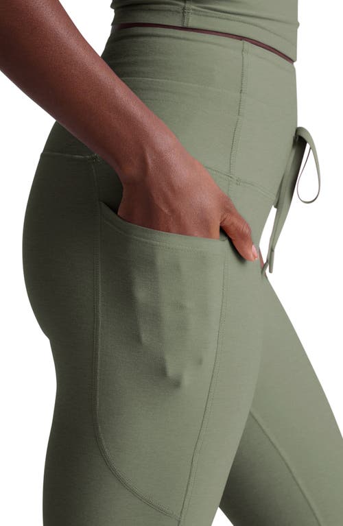 Beyond Yoga Space Dye Pocket Midi Leggings In Green