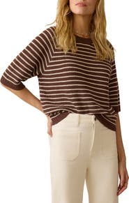 Faherty Miramar Short Sleeve Linen & Organic Cotton Sweater