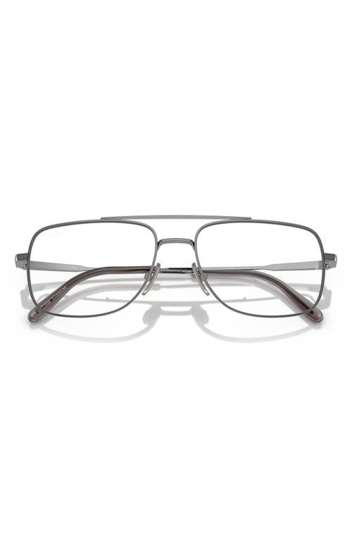 Ray Ban Ray-ban William Titanium 56mm Square Optical Glasses In Gunmetal