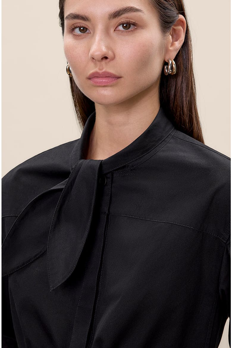 Elspeth Twill Dress, Alternate, color, Black
